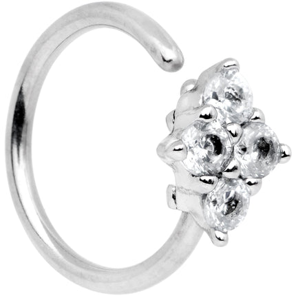 20G 5/16 Clear CZ Gem Cluster Seamless Circular Ring