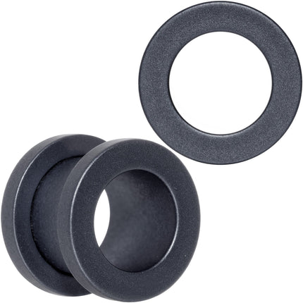 Brown Matte Silicone Screw Fit Tunnel Plug Set 6mm to 25mm