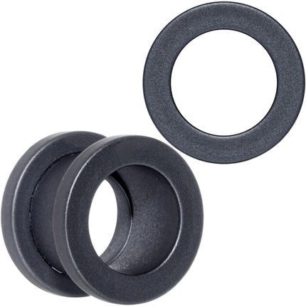 Brown Matte Silicone Screw Fit Tunnel Plug Set 6mm to 25mm