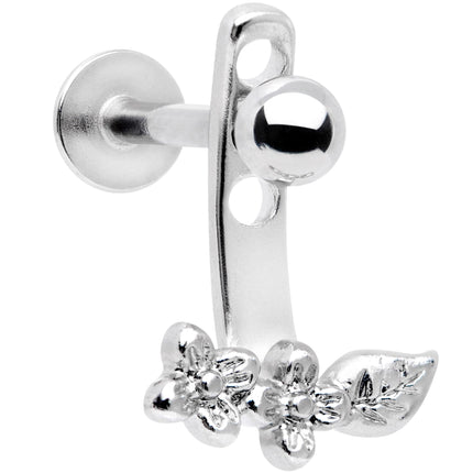 16G 3/8 Leafy Flowers Dangle Cartilage Tragus Helix Piercing