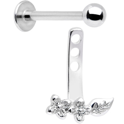 16G 3/8 Leafy Flowers Dangle Cartilage Tragus Helix Piercing