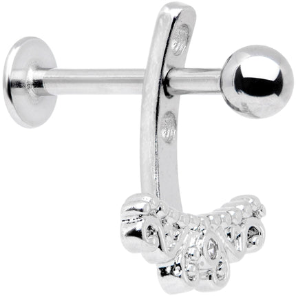 Clear Gem Victorian Swirl Dangle Cartilage Tragus Helix Piercing