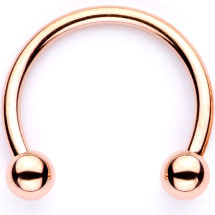 16G 3/8 Teal Faux Opal Rose Gold Tone Horseshoe Closure Ring Set