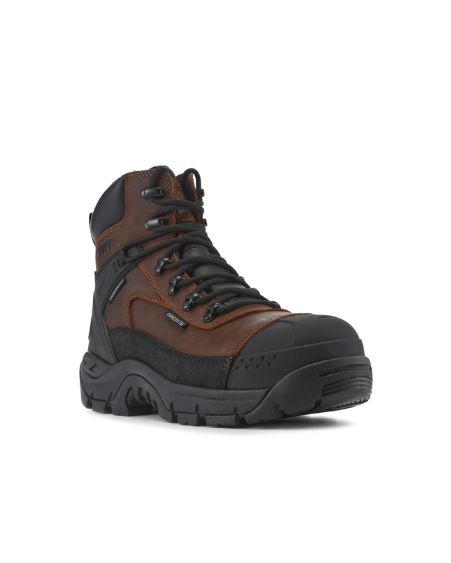 Kiwi ProGuard Brown Crazy Horse Leather Mid-Cut 6" Composite Toe Zipped Waterproof Tactical Boots [R69200]