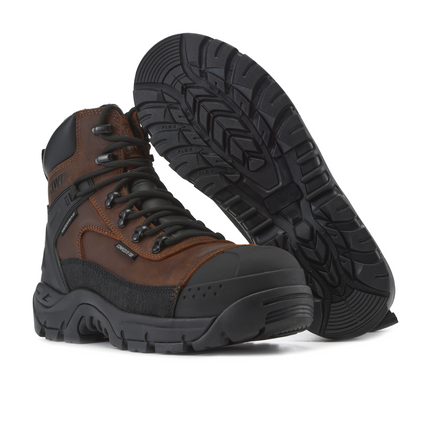 Kiwi ProGuard Brown Crazy Horse Leather Mid-Cut 6" Composite Toe Zipped Waterproof Tactical Boots [R69200]