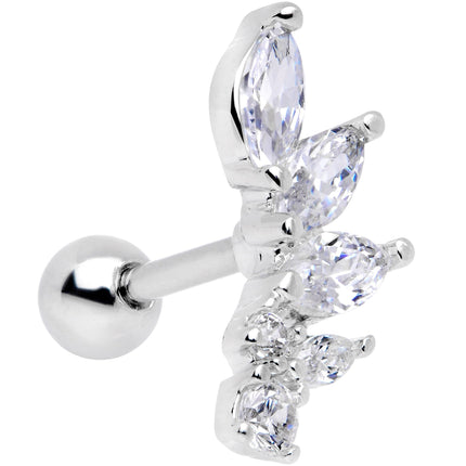 16G 1/4 Clear Gem Dewdrop Cluster Cartilage Tragus Earring