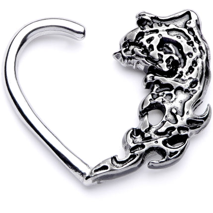 16G 3/8 Tribal Wave Left Heart Closure Ring