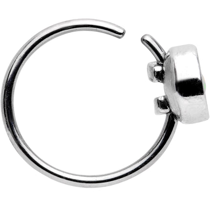 20G 5/16 White Synthetic Opal Inlay Seamless Circular Ring