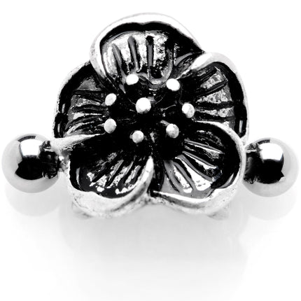 16G 1/2 Blooming Tropical Flower Cuff Cartilage Earring