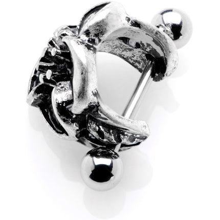 16G 1/2 Blooming Tropical Flower Cuff Cartilage Earring