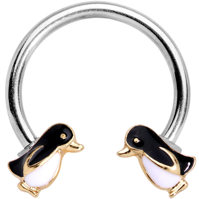 16G 3/8 Penguin Buddies Horseshoe Curved Barbell