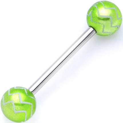 Pastel Zig Zag Party Barbell Tongue Ring Set of 4