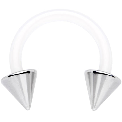 14G 3/8 Flexible Bioplast Cone End Horseshoe Circular Barbell