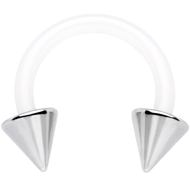 14G 3/8 Flexible Bioplast Cone End Horseshoe Circular Barbell