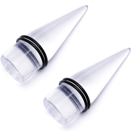Freaky Fun Lightweight Clear Acrylic Straight Taper Set 2mm to 1 Inch