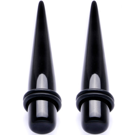 Lightweight Black Acrylic Straight Taper Set 10mm to 25mm