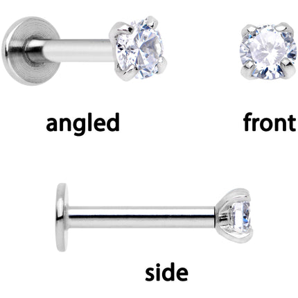 16G 1/4 Clear Gem Gold Tone Butterfly Cartilage Tragus Set of 3
