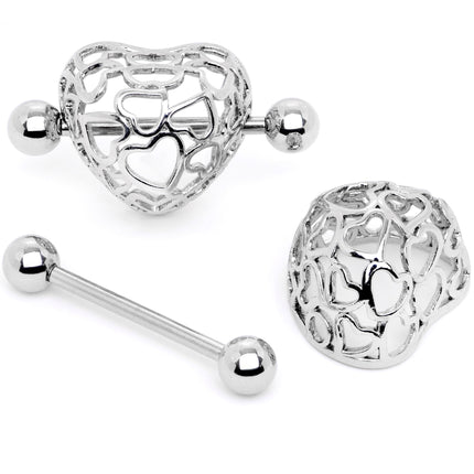 14G 9/16 Love in a Beautiful Cage Nipple Shield Set