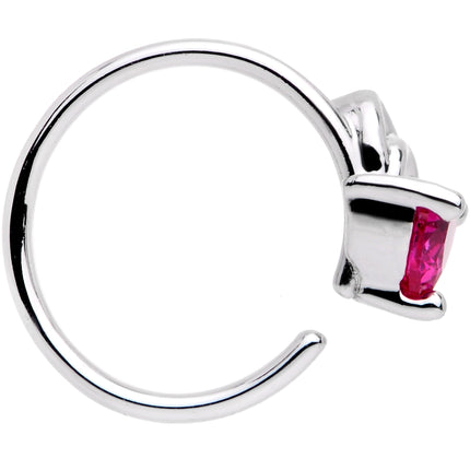 20G 5/16 Pink Gem Triangle Wave Seamless Circular Ring