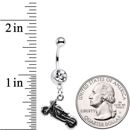 Clear Gem Enjoy The Open Road Dangle Belly Ring