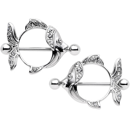 14G 9/16 Angelic Angelfish Nipple Shield Set