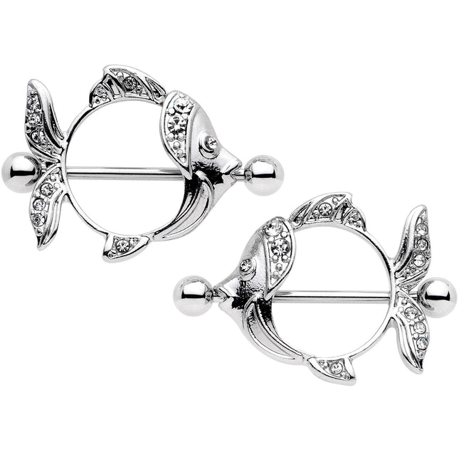 14G 9/16 Angelic Angelfish Nipple Shield Set