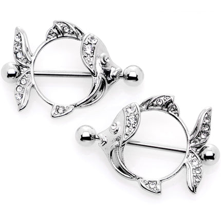 14G 9/16 Angelic Angelfish Nipple Shield Set