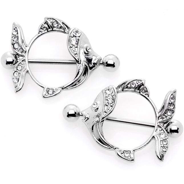 14G 9/16 Angelic Angelfish Nipple Shield Set