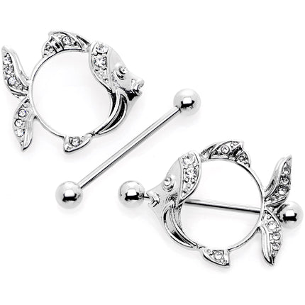 14G 9/16 Angelic Angelfish Nipple Shield Set