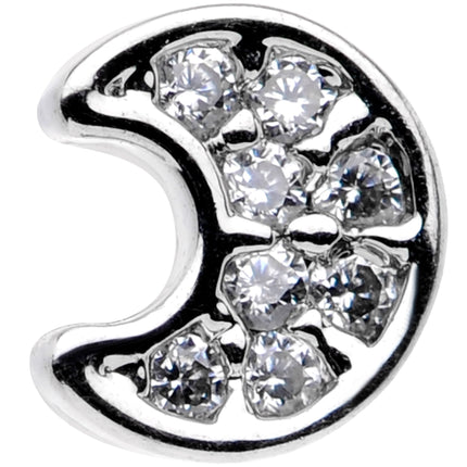 18G 5/16 Clear Gem Crescent Moon Tragus Cartilage Earring