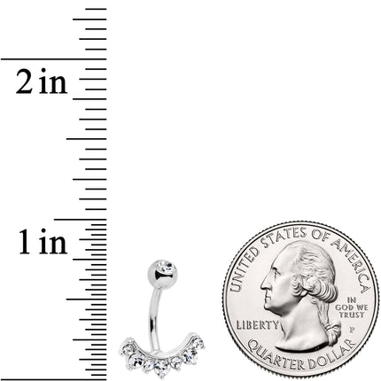 Clear CZ Gem Wave Of Glamour Belly Ring