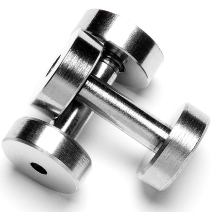 2G Steel Double Flare Screw Fit Tunnel Plug Set