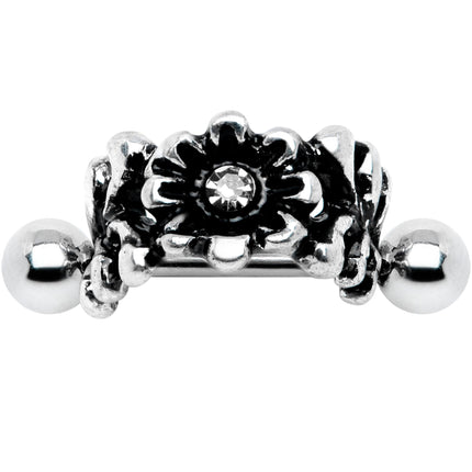 16G 3/8 Clear Gem Floral Wreath Cuff Cartilage Earring