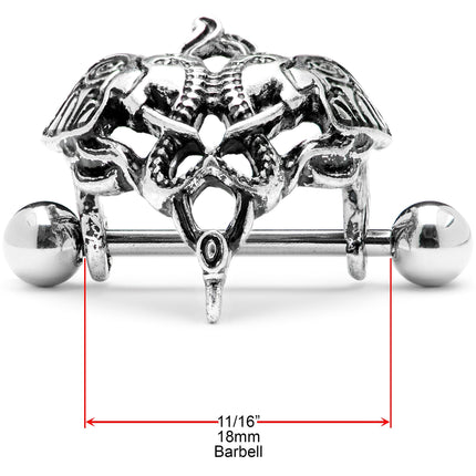 14G 9/16 Dueling Elephants Nipple Shield Set