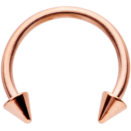 16G 3/8 Clear Gem Rose Gold Tone Hinged Circular Ring Set
