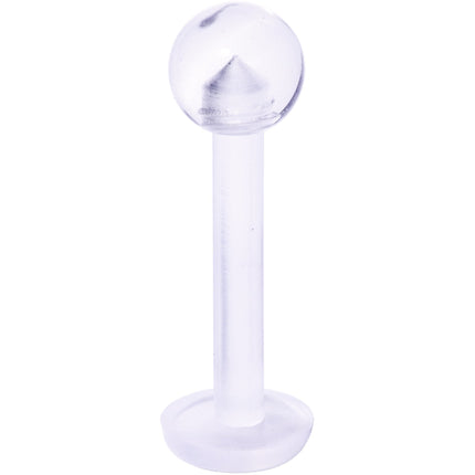 14G 3/8 Clear Flexible Bioplast Labret Monroe Retainer