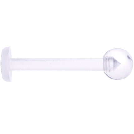 14G 1/2 Clear Flexible Bioplast Straight Barbell Retainer