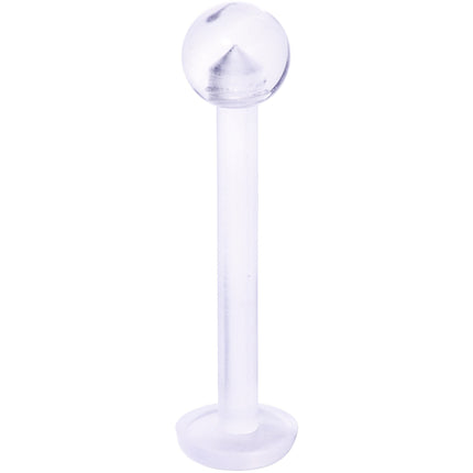 14G 9/16 Clear Flexible Bioplast Straight Barbell Retainer