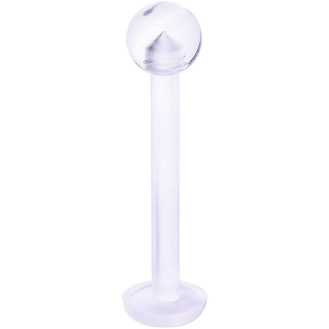 14G 9/16 Clear Flexible Bioplast Straight Barbell Retainer