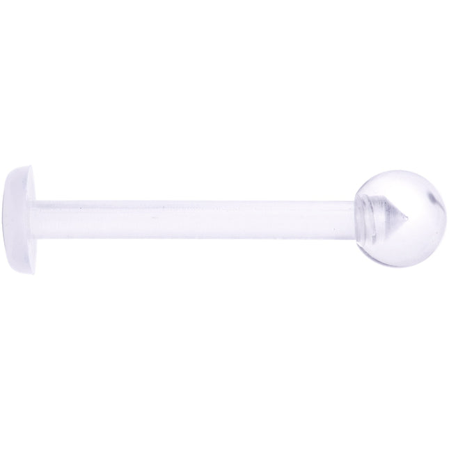14G 9/16 Clear Flexible Bioplast Straight Barbell Retainer