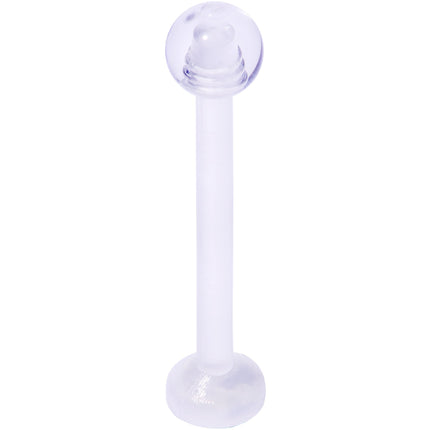 14G 5/8 Clear Flexible Bioplast Straight Barbell Retainer