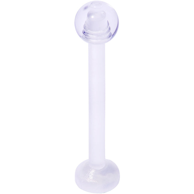 14G 5/8 Clear Flexible Bioplast Straight Barbell Retainer