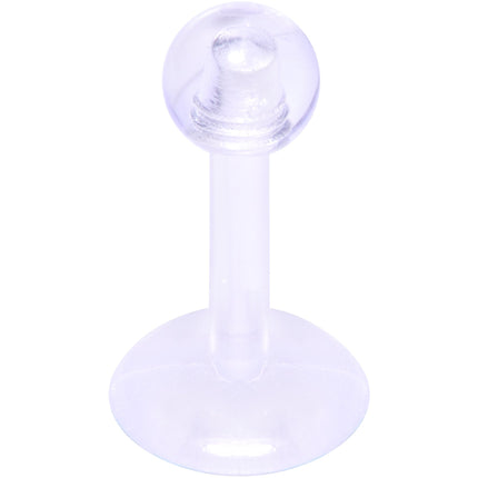 16G 1/4 Clear Flexible Bioplast Labret Monroe Tragus Retainer