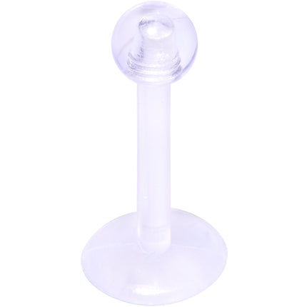 16G 5/16 Clear Flexible Bioplast Labret Monroe Tragus Retainer