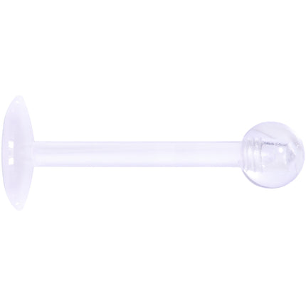 16G 3/8 Clear Flexible Bioplast Labret Monroe Tragus Retainer