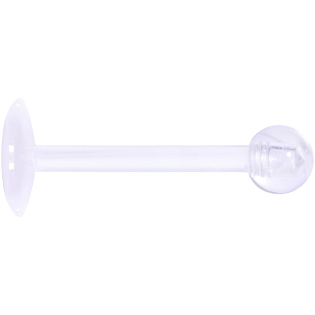 16G 3/8 Clear Flexible Bioplast Labret Monroe Tragus Retainer