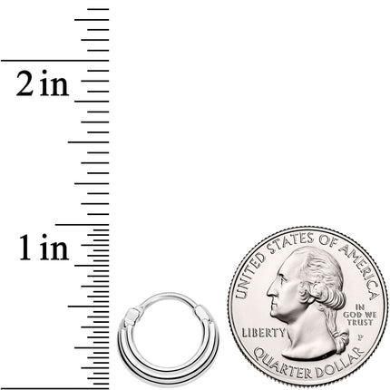 16G 3/8 Delicate Grooves Hinged Septum Ring