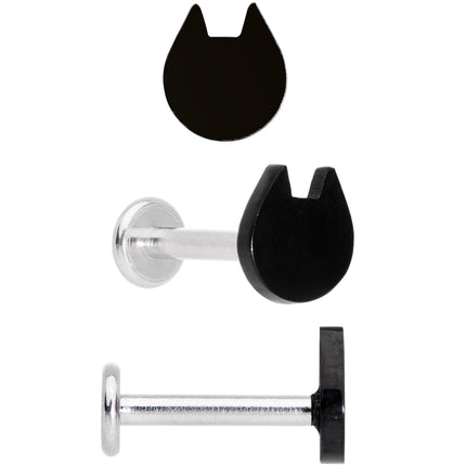 16G 5/16 Multicolor Internally Threaded Cat Labret Set of 4
