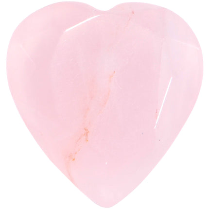Rose Flower Quartz Stone Faceted Heart Single Flare Plug Set 6mm to 25mm