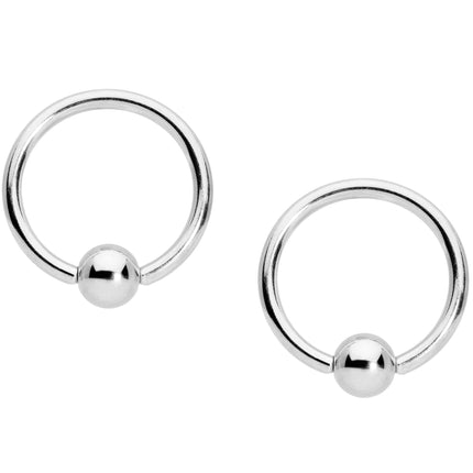 14G 9/16 Santa Captive Barbell Nipple Ring Set of 4